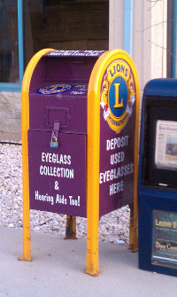 lions mailbox eyeglass and hearing aid image